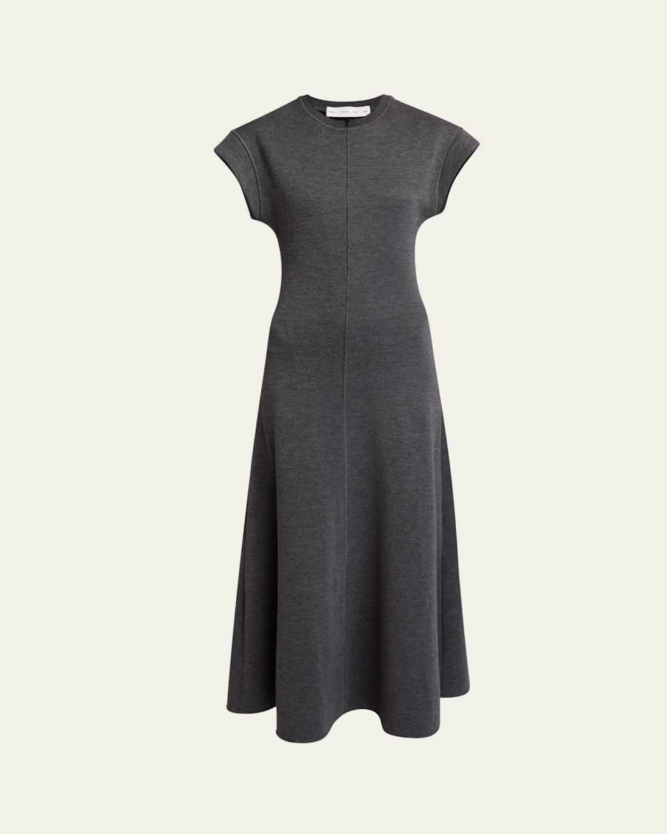 Melaine Short-Sleeve Souffle Cotton-Blend Midi Dress